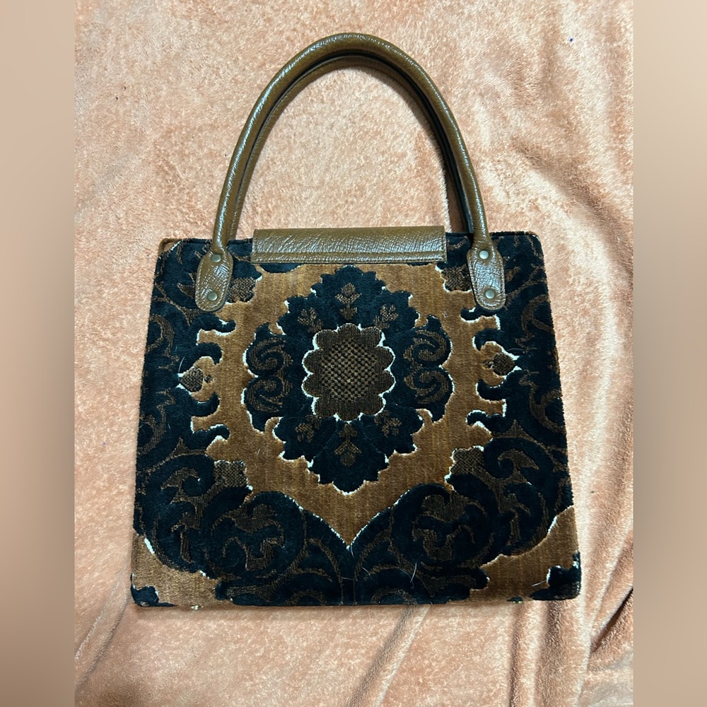 Elegant Brown and Black Patterned Women's Bag